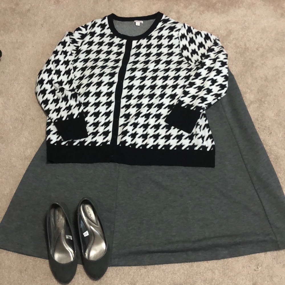 Ponte knit aline skirt grey Lands End 2x 20W-22W